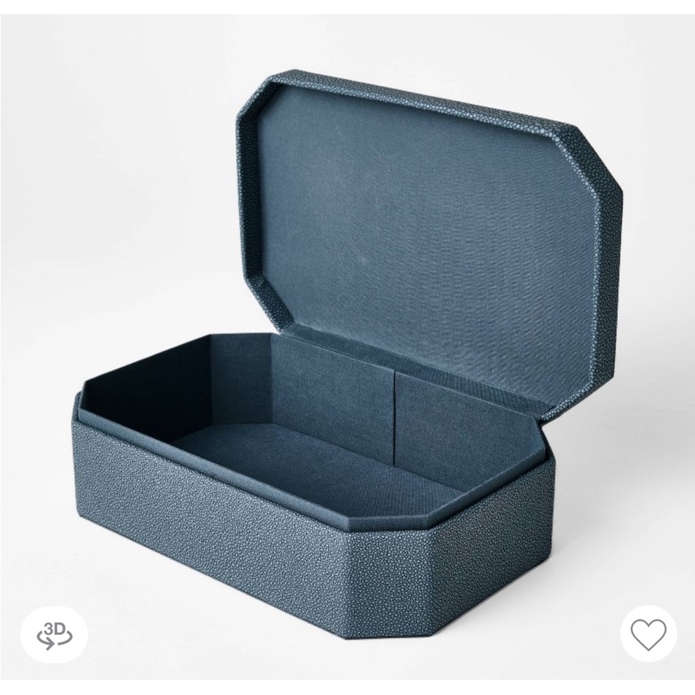 Faux Shagreen Box Blue - Threshold™ designed with Studio McGee- 8 inch box